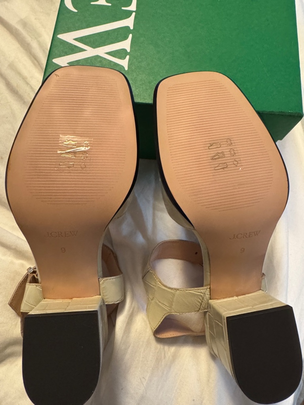 J.Crew Dylan buckle block-heel sandals in croc-embossed Italian leather CC030 - Picture 12 of 12